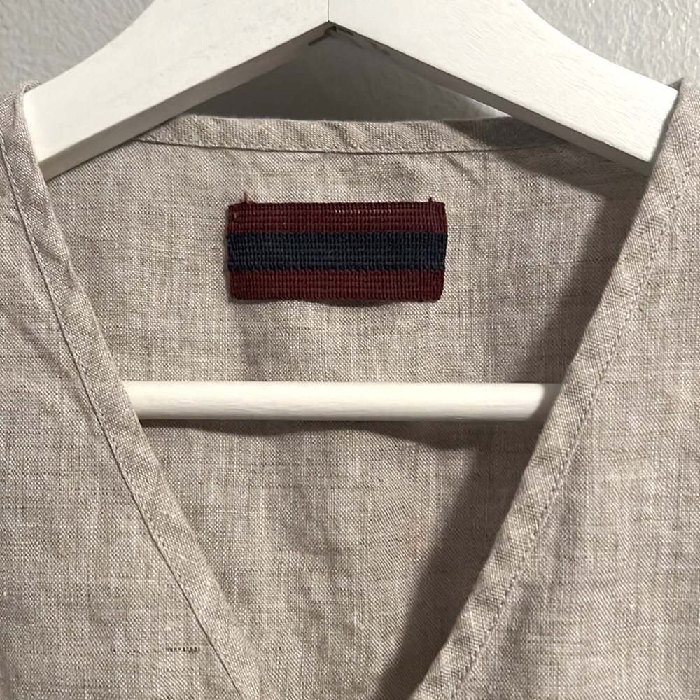 Albus Lumen Beige Linen Zip-Front Blouse - Women’s 10 — image 6 of 7